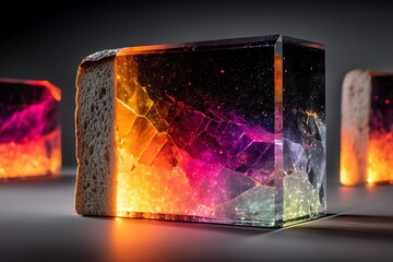 Resin-encased sandwich art