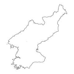 vector map of North Korea isolated on a transparent background, Detailed map of North Korea