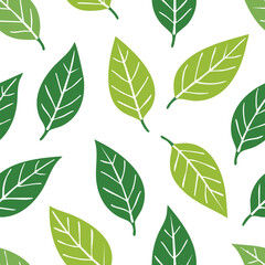 Seamless Tropical Leaf Pattern Vector - Green Banana Leaves Background Illustration