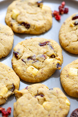 blueberry white chocolate chip cookies plate