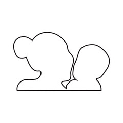 Abstract Silhouette of Mom and Baby

