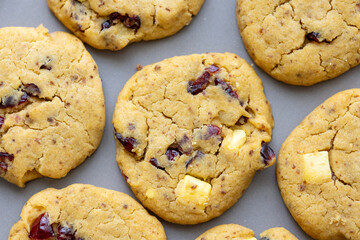 blueberry white chocolate chip cookies plate