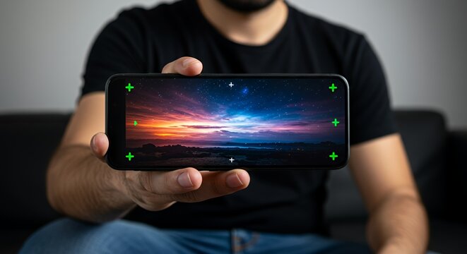 Man Shows Stunning Night Sky on His Smartphone