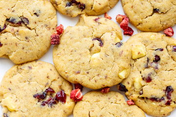 blueberry white chocolate chip cookies plate
