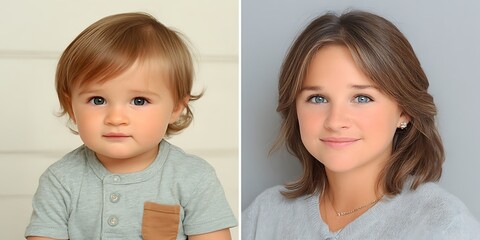 Two Portraits, Child and Young Adult