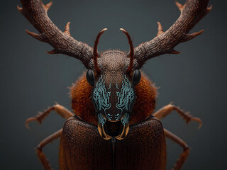 The Majesty of a Stag Beetle: A macro photograph captures the intricate details of a stag beetle, showcasing its impressive antler-like mandibles and complex exoskeleton.