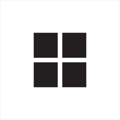Simple grid of four black squares on a white background