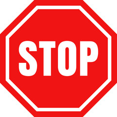 Stop Sign Red Icon Vector Illustration