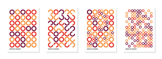 set of geometric circle colorful design template for your business