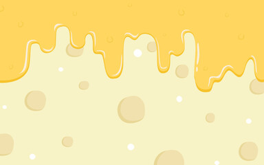 Cute cartoon-style illustration of melting cheese with dripping texture. Perfect for food-related designs, snack packaging, restaurant menus, kids branding, or cheese-themed projects.