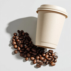  Compostable Coffee Cup and Coffee Bean
