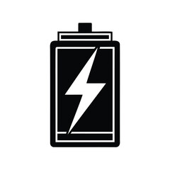 Obraz premium Battery icon with lightning bolt, energy, charge, power, electricity representation