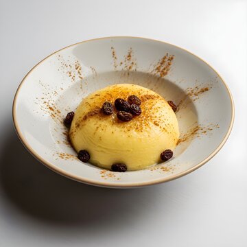 Spanish-style Canarian cornmeal dessert with milk, raisins, and cinnamon &ndash; Frangollo