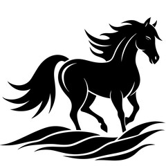 horse vector illustration  silhouette on white background