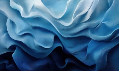 Fototapeta premium Flowing abstract blue waves create a soothing atmosphere with smooth textures that evoke peace and tranquility in a serene setting
