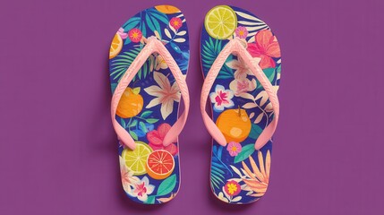 Designing vibrant flipflop packaging mockup for retail environment