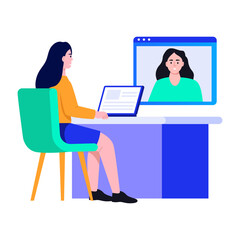 A flat style illustration showing deepfake