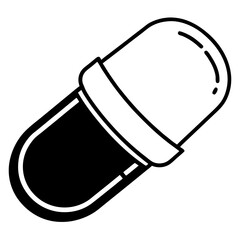 Health Capsule Line Vector