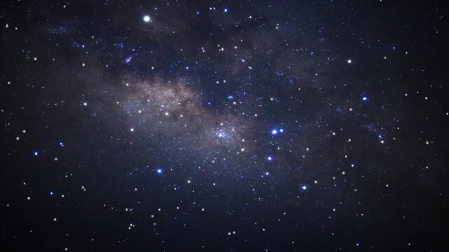 Timelapse of starry night sky in Feldberg,Seamless looped repetitive animation flight through deep space. Colorful starry night sky outer space background.Stars in the night sky animation.