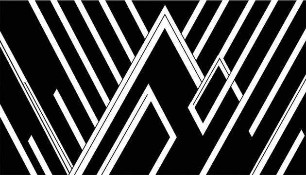  bold abstract geometric pattern with intersecting white diagonal lines on black background for branding or web - Powered by Adobe