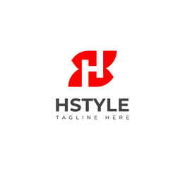 Elegant HS, SH Monogram Logo Design White Letters