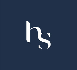 Elegant HS, SH Monogram Logo Design White Letters