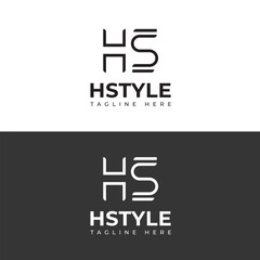 Elegant HS, SH Monogram Logo Design White Letters