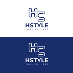 Elegant HS, SH Monogram Logo Design White Letters
