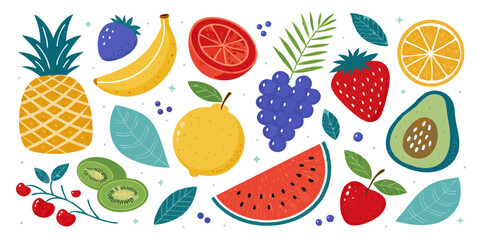 seamless pattern with fruits