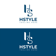 Elegant HS, SH Monogram Logo Design White Letters