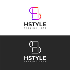 Elegant HS, SH Monogram Logo Design White Letters