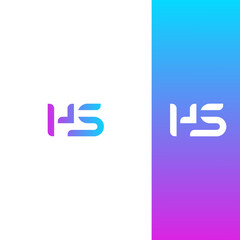 Elegant HS, SH Monogram Logo Design White Letters