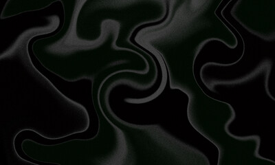 Soft black and white satin silk, a seamless flowing fabric with an abstract wave pattern, creates an elegant dark textile background 