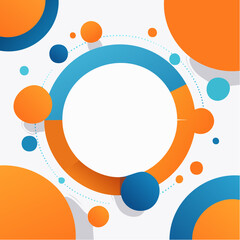 Fototapeta premium Abstract Geometric Background with Blue and Orange Circles