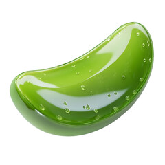A bright lime green gel-like substance with small air bubbles.