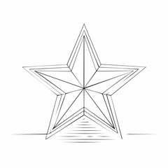 Obraz premium Abstract Geometric Star Line Drawing