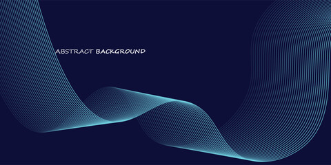 Abstract wave line pattern on dark blue background. Futuristic technology concept