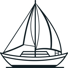 line drawing of a sailboat on a transparent background