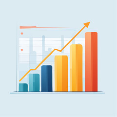 Fototapeta premium Ascending Bar Graph Showing Business Growth
