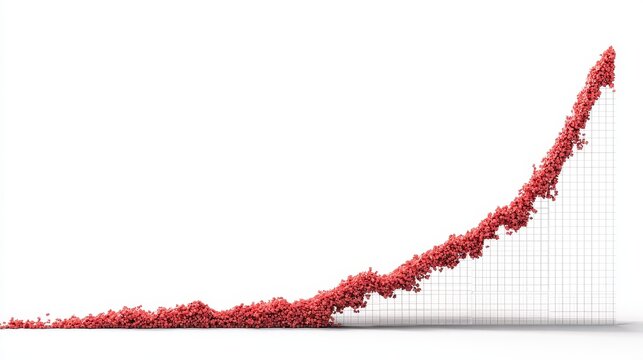 A dynamic graph showing exponential growth in data visualization.