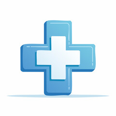 Obraz premium Blue and White Medical Cross Icon