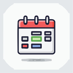 Fototapeta premium Colorful Calendar Icon Illustration