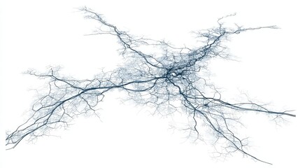 Obraz premium Abstract neural network structure on a white background.