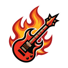 Guitar silhouettes set.Acoustic and heavy rock electric guitars musical instruments. Simple set of electric guitar vector icons for web design. Music symbols collection.Vector ilustration