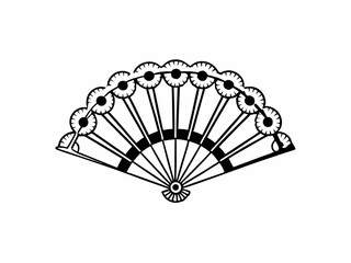 Contemporary Steampunk Style Folding Fan Integrated Gears And Vector Illustration