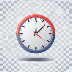 Red and Blue Analog Clock Design Illustration