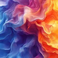 Obraz premium Abstract fluid art photo depicting colorful swirling wavy forms with vibrant shades and textures