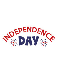 Happy Independence Day 4th of July typography clip art design on plain white transparent isolated background for card, shirt, hoodie, sweatshirt, apparel, tag, mug, icon, poster or badge