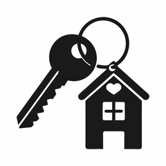 Modern Homeownership Logo vector with Heart and Keys.