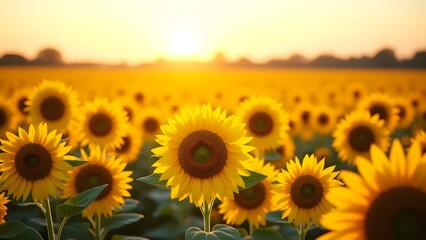 Obraz premium field of sunflowers in summer